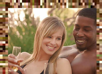 enorme, esposa, mamada, interracial, negra, trío, marido, dormitorio, oral, cornudo