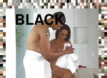 Whopping Black Cock For Mature Coquette In The Shower