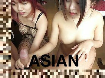 3some sex sex orgy with asian chicks ready for man milk