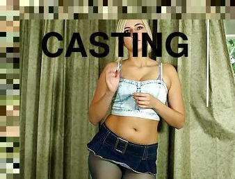 Handjob casting with flirtatious blond amateur porn