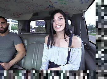 Cute girl gets pounded in the van