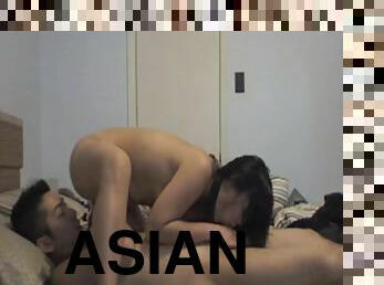 asiatique, amateur, ados, maison