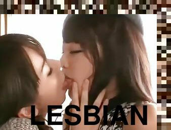 lesbienne, japonais, baisers