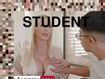 Victoria Lobov teaches her student in a special anatomy class for virgins