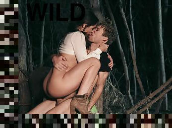 Late night passionate sex in the forest. A camping trip gone wild.