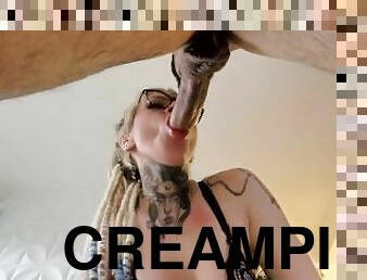 Bela com Dreadlocks - Hot Deepthroat e Doggystyle Fodendo até Creampie