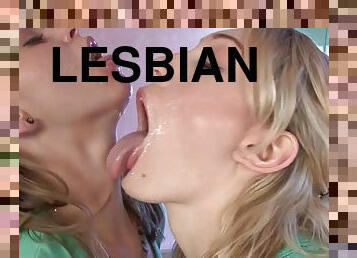Young sloppy lesbians are snogging with wild greed on camera