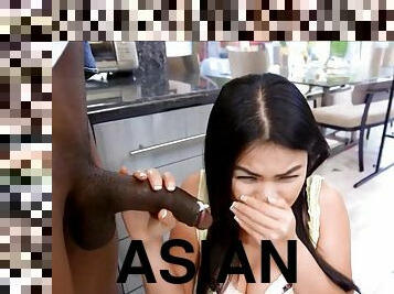 asiático, orgasmo, amador, chupanços, tiro-ao-alvo, interracial, caseiro, preto, cozinha, facial