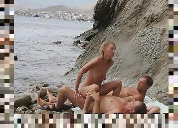 nudist, orgie, fru, amatör, mogen, brudar, milf, kamera, strand, spion