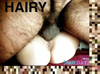 Hairy amateurs girl pushes squeezes missionary real - Interracial
