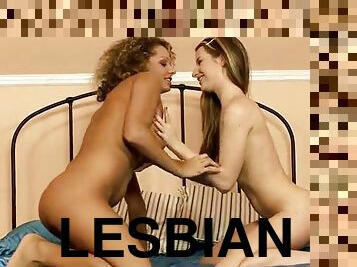 Idolatrous lesbian babes with natural tits and medium ass licking each others pussy in a hot orgasm action