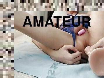 masturbation, amateur, anal, jouet, gode, solo