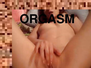 masturbation, orgasme, ados, webcam, solo, brunette