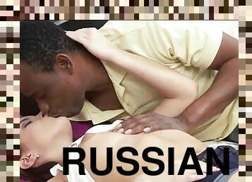 Russian teen Evelina Darling sucks and fucks by old black cock