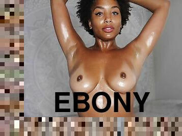 gros-nichons, ébène, maman, black, naturel, webcam, gros-seins, seins, fétiche