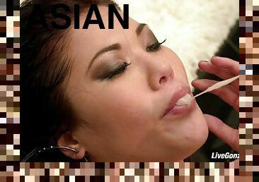 Livegonzo beautiful london keyes asian anal cumming on