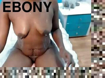 gros-nichons, mamelons, amateur, ébène, black, webcam, seins-flasques