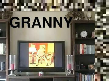 granny, lingerie, fétiche, néerlandais, sexe-habillé, en-nylon