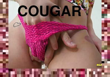 Appetizing blonde cougar dirty adult clip