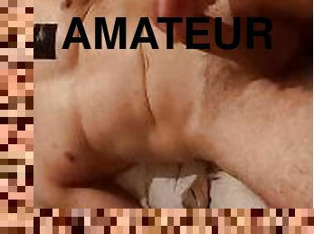 masturbation, amateur, énorme-bite, branlette, secousses, ejaculation, solo, musclé, bite