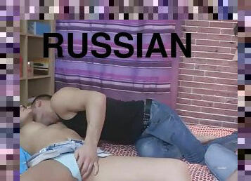Blindfolded russian babe cheats on her bf