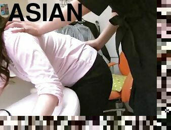 asiático, babes, lésbicas, mulher-madura, japonesa, rabo, fetiche, morena, falando