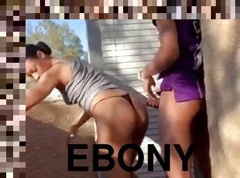 Ebony fucking outside