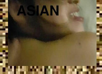 asiatique, levrette, masturbation, amateur, anal, interracial, maison, ejaculation-interne, salope, sale