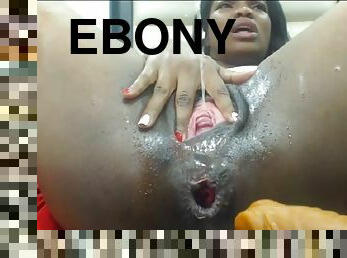 Ebony MILF Anisha filthy webcam masturbation and pissing