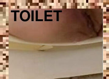 røv, tissende, offentlig, amatør, anal, milf, par, synsvinkel, toilet, fetish