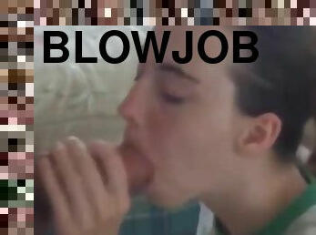 Slow blowjob and facial