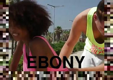 Beautiful ebony teen Luna has sports sex