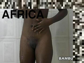 kúpanie, slúžka, mladé18, sprcha, africké