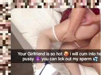 Snapchat cheating: 18 year old cheerleader fucks her ex-boyfriend and gets cummed on