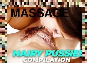 ALL GIRL MASSAGE - HOTTEST HAIRY PUSSIES COMPILATION! SCISSORING, 69, FINGERING, AND MORE!