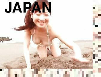 japonské, pláž, bikini