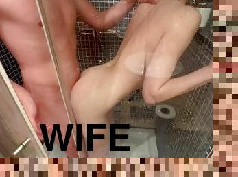 I got in the shower with my wife's friend and pulled her