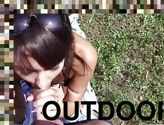 Satisfactory outdoor blowjob with a mischievous suzy raduga