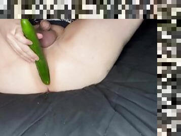 Trying to fit a cucumber in my tight butt????