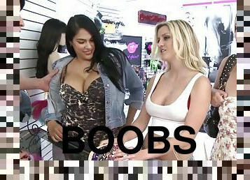 Sexy ladies flash boobs for money
