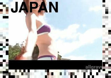 japanier, strand, bikini