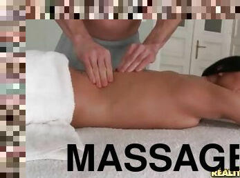 Sensual oil massage and cunt fingering