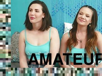 amatør, babes, lesbisk, pornostjerne, intervju, intervju-interview, kledd-sex, brunette