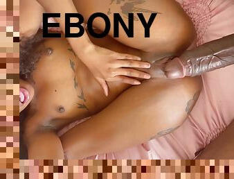 Mini Stalion ebony babe takes absolutely monster BBC deep inside - homemade sex with cumshot