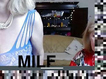 Two blonde grannies - red blue lingerie part 2