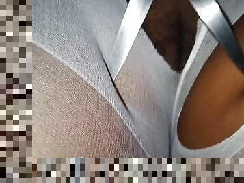 Ebony Pussy tease  in pantyhoe