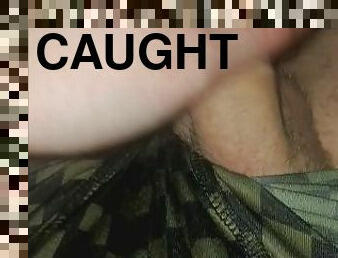 Solo-masturbation almost caught by babysitter.