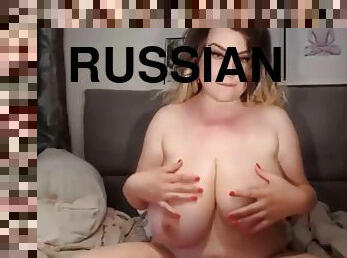 Big tits Russian babe solo