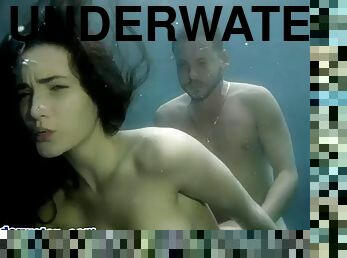 Underwater fun with lovely brunette