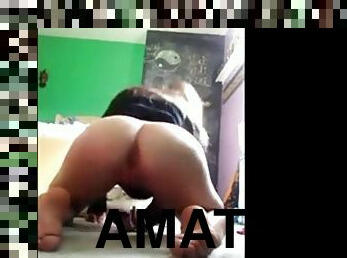 masturbação, amador, loira, webcam, cavalgando, dildo, rabo